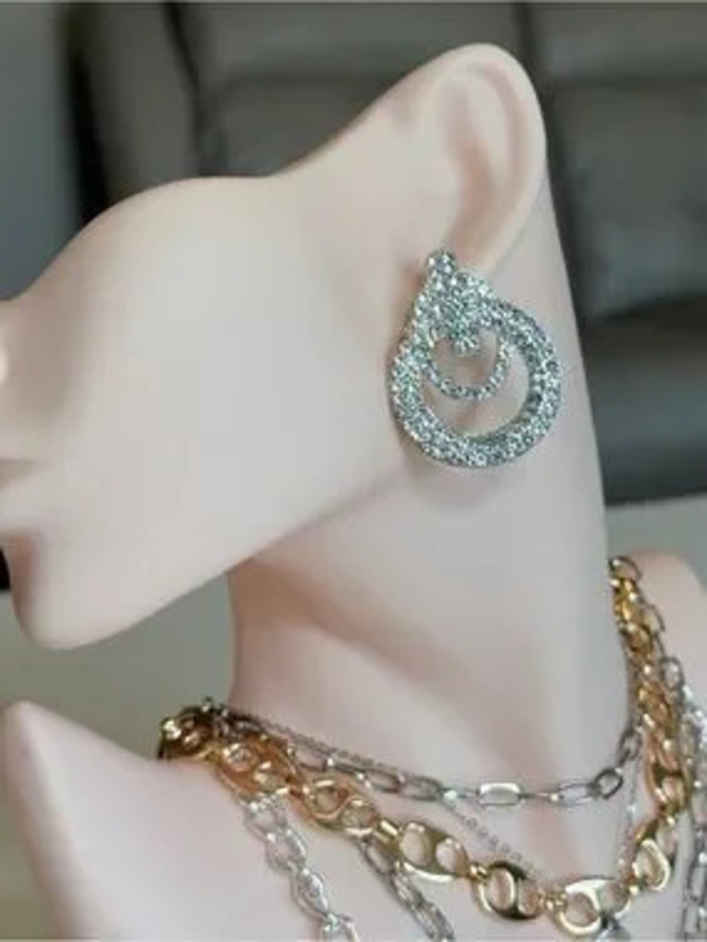Silver Crystal Statement Drop Earrings